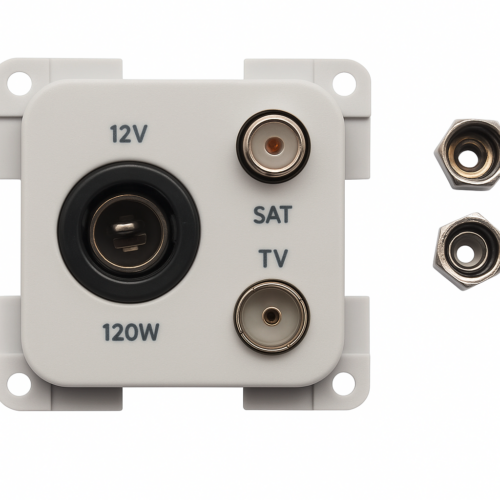 Inprojal System 10.000 Steckdose 12V mit TV und SAT weiß - 12 / 24 V Einbausteckdosen
