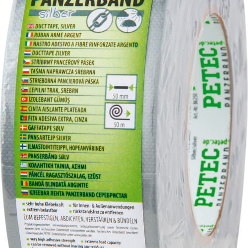 Petec Power Tape Panzerklebeband 50 m x 50 mm silber - Klebstoffe & Dichtmittel