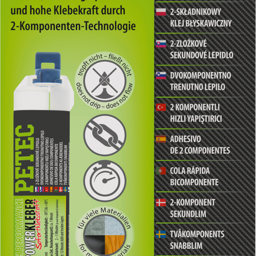 Petec 2K Power Kleber high performance Doppelspritze 11 ml - Klebstoffe & Dichtmittel