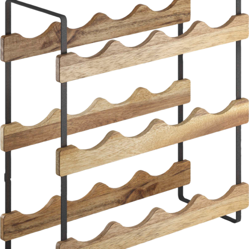 Metaltex York LAVA Flaschenregal 3-Etagen aus Akazienholz 39 x 15 x 36 cm - Behälter und Halterungen