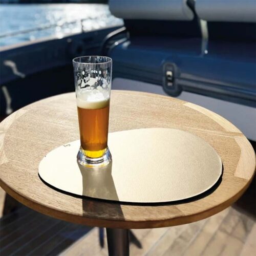 Silwy  Magnet-Platzset mit Ledercoating groß beige - Geschirrhalter