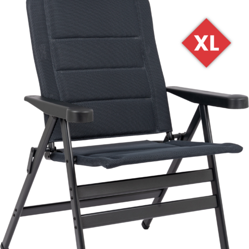 Crespo Air Deluxe Compact AP/238 Campingstuhl mit verstellbarer Rückenlehne und Kopfstütze XL grau - Klappstühle