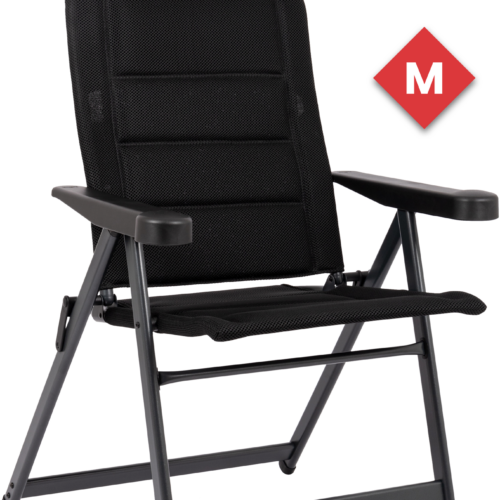 Crespo Air Deluxe Compact AP/237 Campingstuhl mit verstellbarer Rückenlehne und Kopfstütze M schwarz - Klappstühle