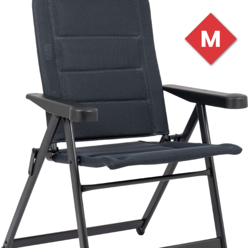 Crespo Air Deluxe Compact AP/237 Campingstuhl mit verstellbarer Rückenlehne und Kopfstütze M grau - Klappstühle