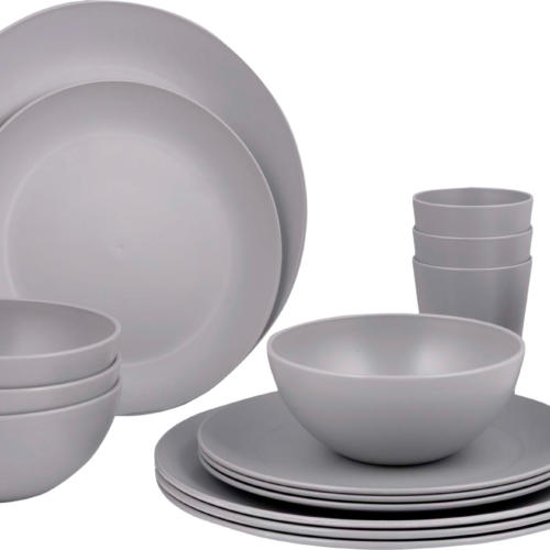 Bo-Camp Renew Geschirrset aus recyceltem RPET 16-teilig - Kunststoff und Melamin Geschirr-Sets