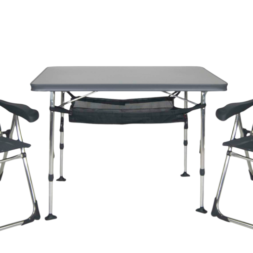Crespo AL/213-CTM-40 Campingmöbel-Set 3-teilig mit höhenverstellbarem Tisch / 2 Klappstühlen / Tragetasche - Klappstühle