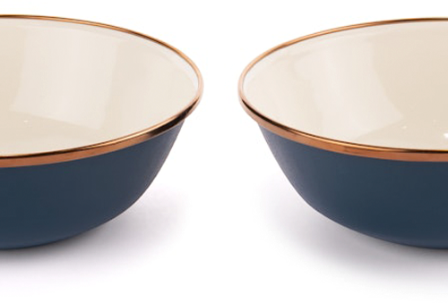 Barebones Enamel Emaillegeschirr Schüsselset 2 teilig blau - Schüsseln & Schalen