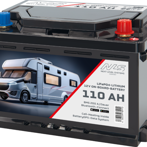 Next Level Systems LiFePO4 Bordbatterie für Reisefahrzeuge mit Bluetooth und Heizung 110 Ah - Fahrzeug-Batterien