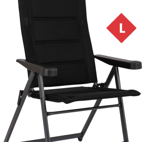 Crespo Air Deluxe Compact AP/240 Campingstuhl mit verstellbarer Rückenlehne und Kopfstütze L schwarz - Klappstühle