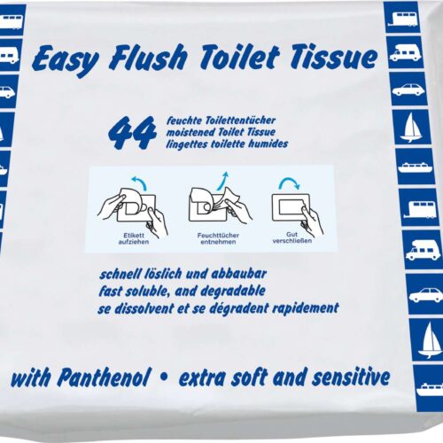 Yachticon Easy Flush Feuchte Toilettentücher (44 Tücher) - Verbrauchsartikel Bad