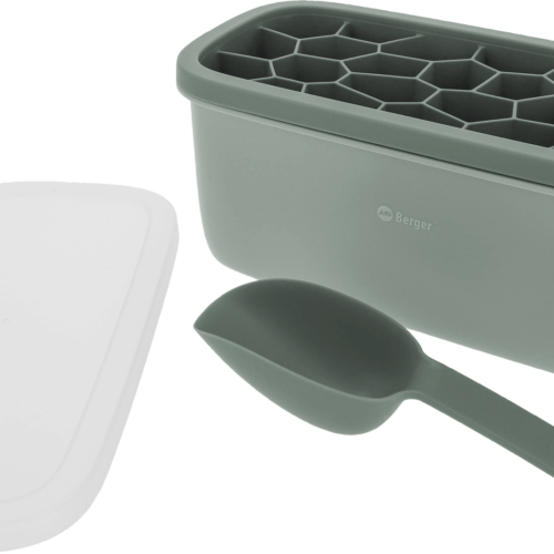 Berger Eiswürfel-Set inkl. Eiswürfelform, Deckel, Box und Eisschaufel grün - Kühlschrank-Zubehör