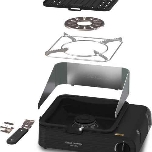 Dometic Van Cook FFD BBQ Plate Gaskocher 1-flammig mit Grillplatte 1,6 kW - Gaskocher