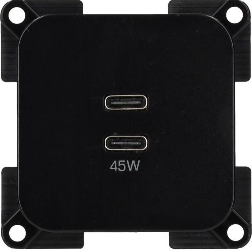 HABA C-line Double USB-C Ladeeinheit 45 W mit Anschlussklemme für Fahrzeuge / Innenräume - 12 / 24 V Einbausteckdosen