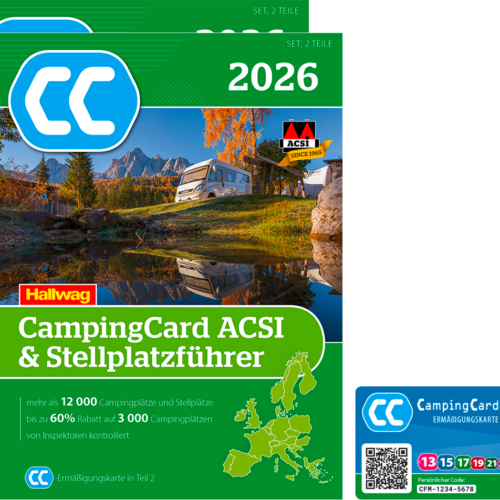 ACSI Stellplatzführer 2026 mit CampingCard Ermäßigungskarte (Deutsch) - Campingführer