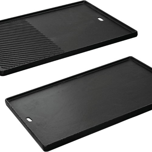 Enders Hyde 4+6 Guss-Wendeplatte aus emailliertem Gusseisen 24 x 41 cm - Grillroste, Pfannen und Platten