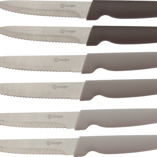 Berger Edelstahl Steakmesser-Set 6-tlg. grau - Campingbesteck