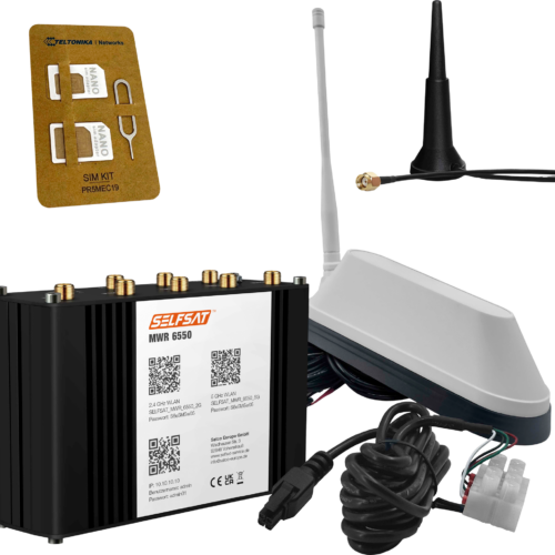 Selfsat MWR 6550 5G Cat 19 WiFi 6 WLAN Router mit SHARK 5G Dachantenne weiß bis 3,4 Gbps - Router-Sets