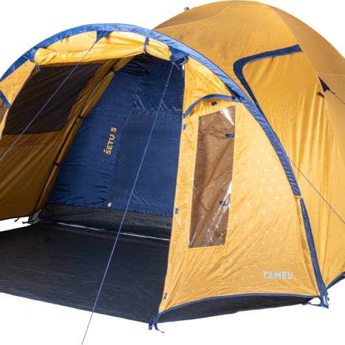 Tambu Setu 5 Kuppelzelt für 5 Personen aus recyceltem Polyester mit Stehhöhe 3.000 mm Wassersäule - 5-8 Personen Zelte