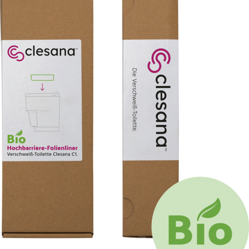 Clesana Bio Hochbarriere-Folienliner für die wasserlose Verschweiß-Toilette Clesana C1 (2 Stück) - Toilettenbeutel & Toilettenzubehör