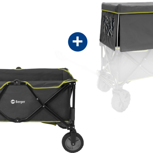 Berger Bollerwagen Grün Set 2-teilig mit passendem Sonnendach - Bollerwagen und Trolleys
