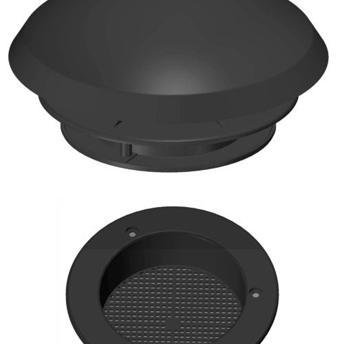 Knorz Dachlüfter mit Fliegengitter 190 mm schwarz - Dachlüfter