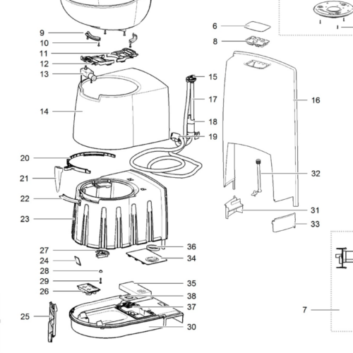 Thetford Ring Blade Mechanismus passend für den Fäkalientank C-250/260 - Ersatzteile Thetford Toiletten