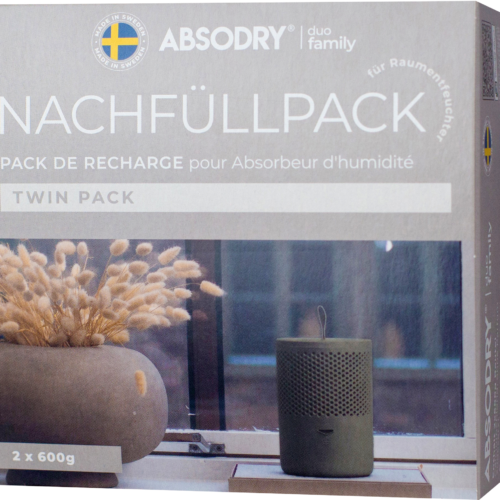 Absodry Duo Family Nachfüllpackung für Series 6 und Hanger 2 x 600 g neutral - Luftentfeuchter & Luftreiniger