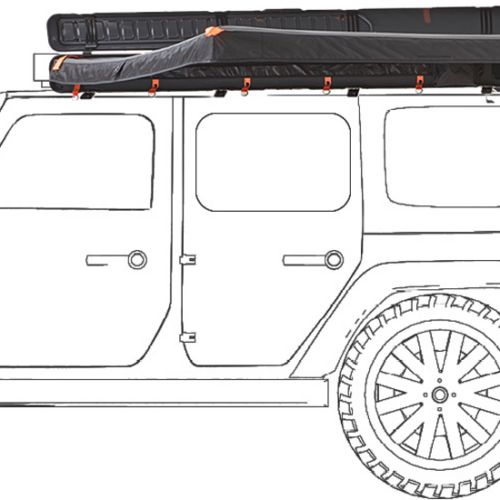 Vickywood Branch 270° Rugged Hardcover Seitenmarkise rechts 2 m Aluminium Polyester für Offroad und Camping - Sonnensegel & Vordächer