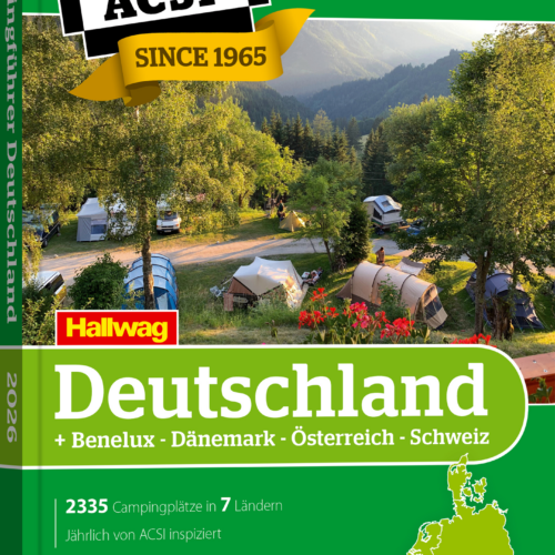 ACSI Campingführer Deutschland / Benelux / Dänemark / Österreich / Schweiz 2026 mit CampingCard Ermäßigungskarte - Campingführer
