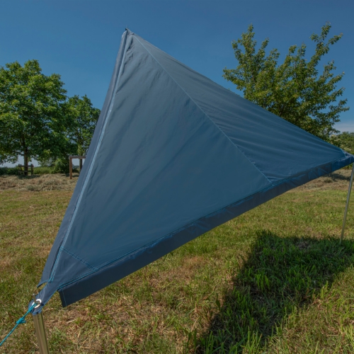 Bent Sonnensegel Zip-Protect Canvas Single mit Reißverschluss-Abdeckklappen dunkelblau/RV hellblau - Pavillons & Tarps