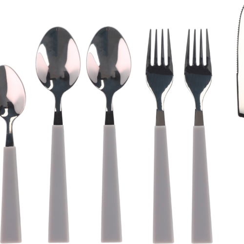 Berger Solona Edelstahl Besteck-Set grau 16-tlg. für 4 Personen - Campingbesteck
