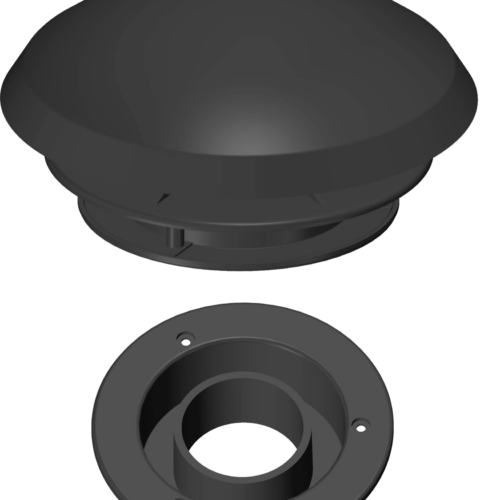 Knorz Dachlüfter 190 mm mit Schlauchanschluss 60 mm schwarz - Dachlüfter