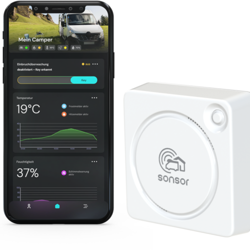 Pironex sonsor mobiles Alarmsystem mit GPS, LTE und WLAN in weiß - Überwachungssysteme & Alarmanlagen