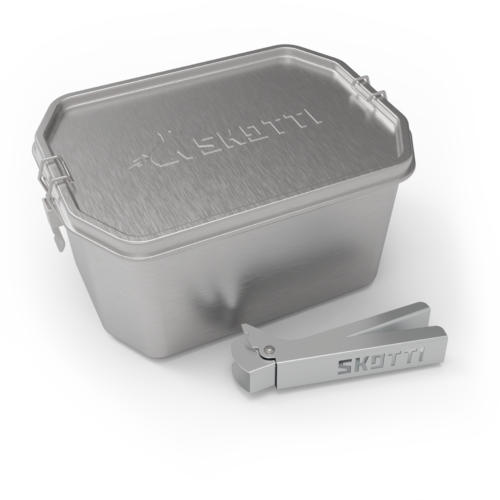 Skotti Multifunktionsbox Boks für Skotti Grill inklusive Hebezange 2,5 Liter - Behälter und Halterungen
