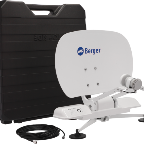 Berger Pathfinder 3.0 faltbare vollautomatische Sat-Anlage weiß - Camping-Sat-Anlagen