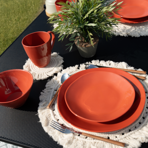 Berger Sevilla RPET Geschirr-Set terracotta 16-tlg. für 4 Personen - Kunststoff und Melamin Geschirr-Sets
