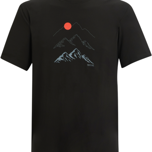 Regatta Fingal Stretch Herren Funktionsshirt mit Grafikdruck schwarz 4XL - Herrenshirts, -hemden & -pullover