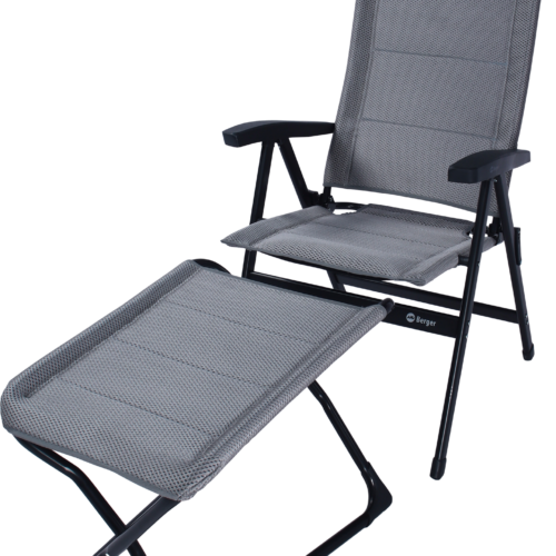 Berger Genova 3D Mesh Klappstuhl-Set mit Beinauflage Light Grey - Klappstühle