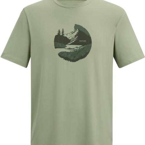 Regatta Fingal Stretch Herren Funktionsshirt mit Grafikdruck hellgrün XXL - Herrenshirts, -hemden & -pullover