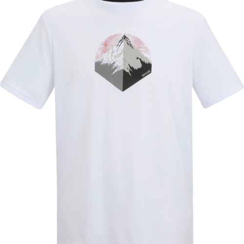 Regatta Fingal Herren Funktionsshirt mit Grafikprint weiß XL - Herrenshirts, -hemden & -pullover