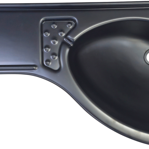 Comet Eckwaschbecken mit Seifenablage links Kunststoff mattschwarz 425 mm x 265 mm - Waschbecken