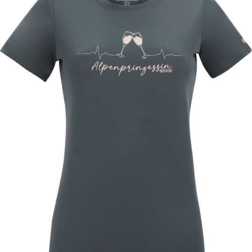 Regatta Fingal Slogan Damen Funktionsshirt dunkelgrau 46 - Damenshirts, -blusen & -pullover