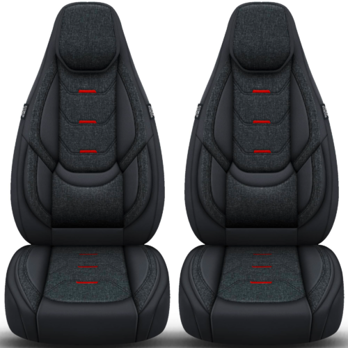 Bremer Sitzbezüge Wohnmobil Schonbezüge H-Serie 2 Stück für Fiat Ducato / Jumper / Boxer anthrazit/rot - Sitzbezüge von Bremer-Sitzbezüge