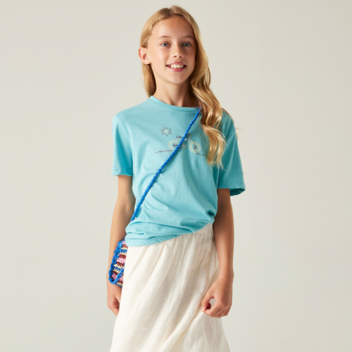 Dare2b Trailblazer III Kinder Baumwollshirt hellblau 116 - Kinder T-Shirts & -hemden von Dare 2b