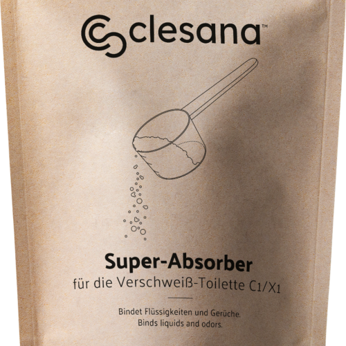 Clesana Super-Absorber Granulat mit hoher Saugkraft für Clesana Verschweiß-Toilette C1 / X1 - Toilettenbeutel & Toilettenzubehör