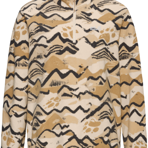 Jack Wolfskin Paw Era 100 Print Damen Fleecepullover hellbraun XL - Damenshirts, -blusen & -pullover