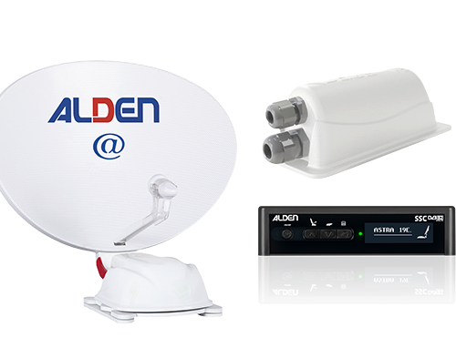 Alden AS2@ 80 Satellitenanlage Ultrawhite mit S.S.C HD-Steuermodul und LTE-Dachdurchführung - Camping-Sat-Anlagen