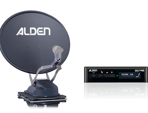 Alden Onelight 60 HD EVO vollautomatische Single-LNB Satellitenanlage Platinium inkl. S.S.C. HD Steuermodul - Camping-Sat-Anlagen