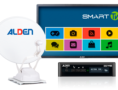 Alden Onelight EVO 60 Satellitenanlage Ultrawhite inkl. Smartwide LED TV 22 Zoll - Camping-Sat-Anlagen