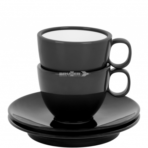 Brunner Antislip Espresso-Tassen Set 2-teilig mit rutschhemmende Untertasse - Becher & Tassen